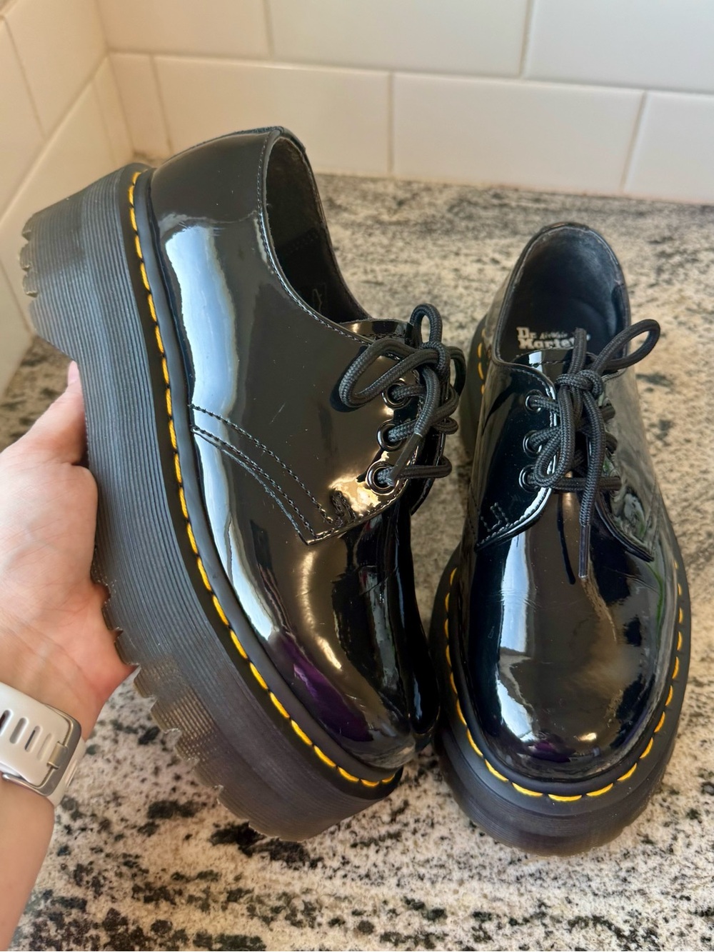 Dr. Martens 1461 Quad Patent Leather Shoe. L 6. EUC